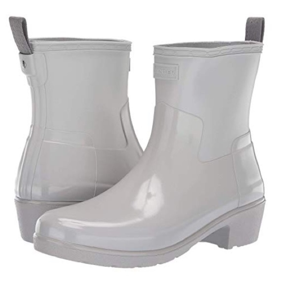 Hunter refined low heel biker gloss rain boot - Picture 2 of 7